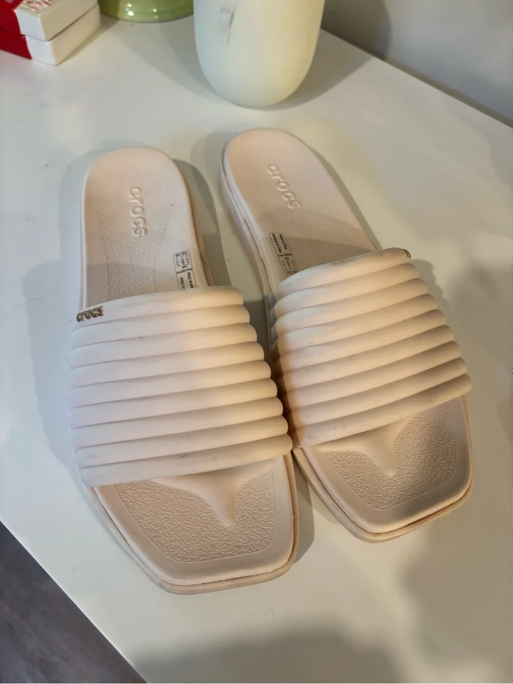 CROCS Women's  Ribbed Slide Sandals